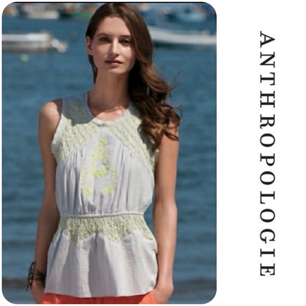 HD in Paris Sun Stitched Peplum top NWOT